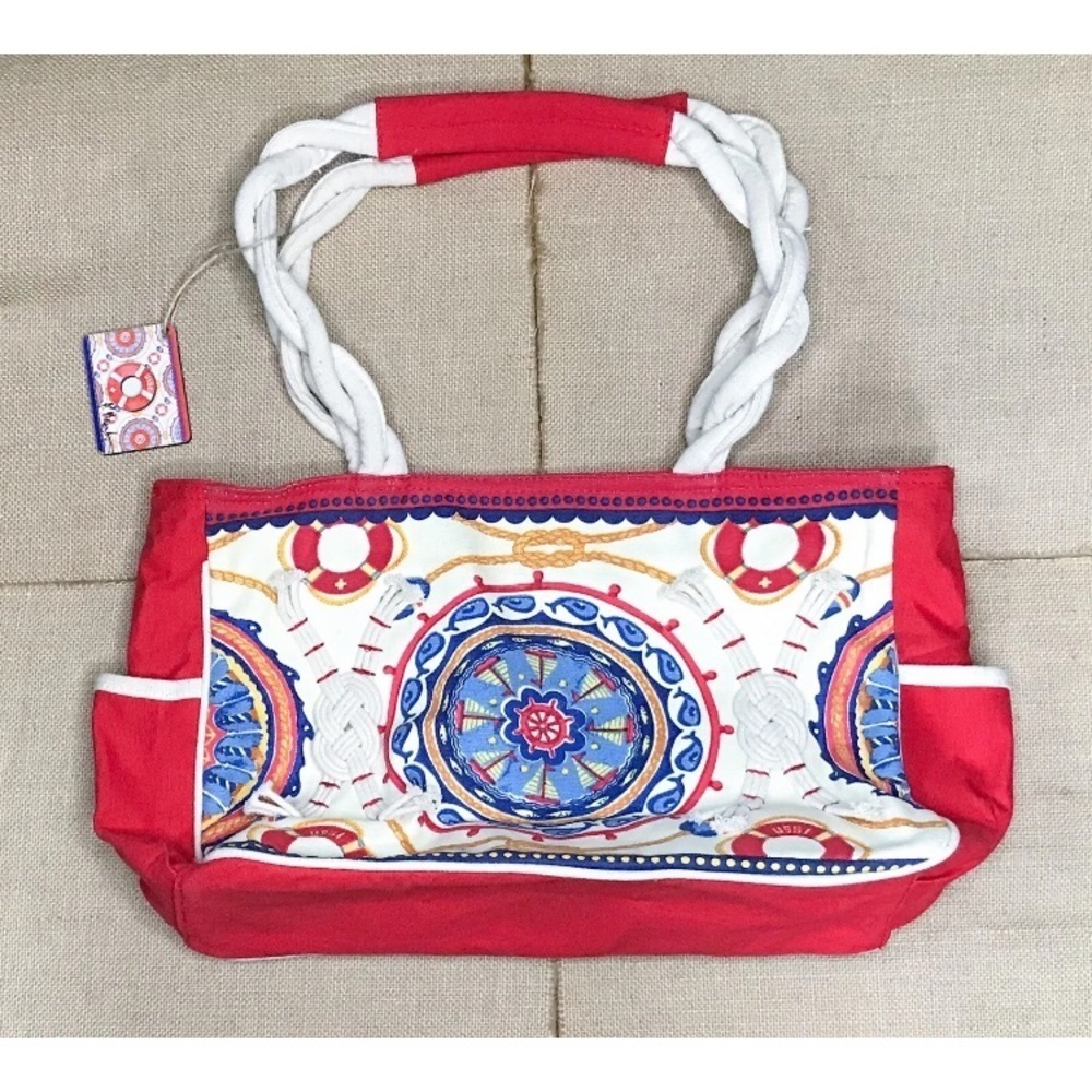 Paul Brent Nautical Purse Red White Blue Coastal Cowgirl Beach Fun Americana